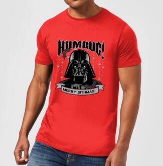 Star Wars Darth Vader Humbug! Kerst T-Shirt- Rood - L