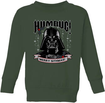 Star Wars Darth Vader Humbug Kids' Christmas Jumper - Forest Green - 110/116 (5-6 jaar) - Forest Green - S