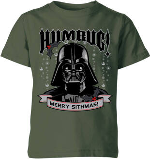 Star Wars Darth Vader Humbug Kids' Christmas T-Shirt - Forest Green - 122/128 (7-8 jaar) - M