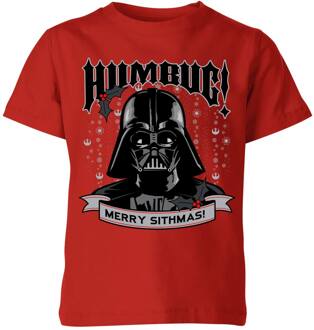 Star Wars Darth Vader Humbug Kids' Christmas T-Shirt - Red - 110/116 (5-6 jaar) Rood - S