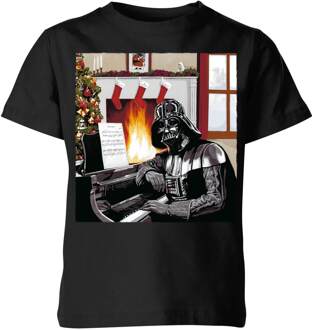 Star Wars Darth Vader Piano Player Kids' Christmas T-Shirt - Black - 98/104 (3-4 jaar) Zwart - XS