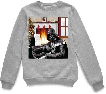 Star Wars Darth Vader Piano Spelend Kersttrui - Grijs - M