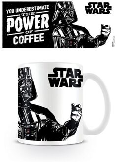 Star Wars De kracht van koffie mok (Wit/zwart) - One Size