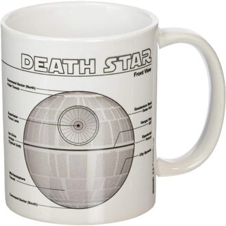 Star Wars Death Star Schets Mok (Wit/Zwart/Grijs)