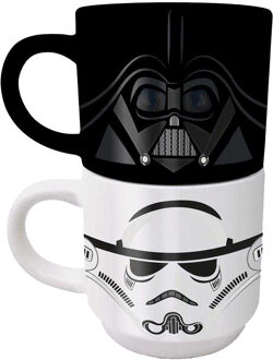 Star Wars Empire Helmets Stapelbare Mokken Set (Set van 2) (Zwart/Wit)