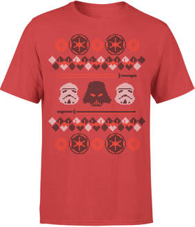 Star Wars Empire Kerst T-Shirt- Rood - L - Rood