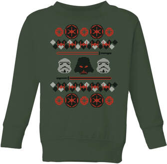 Star Wars Empire Knit Kids' Christmas Jumper - Forest Green - 110/116 (5-6 jaar) - Forest Green - S