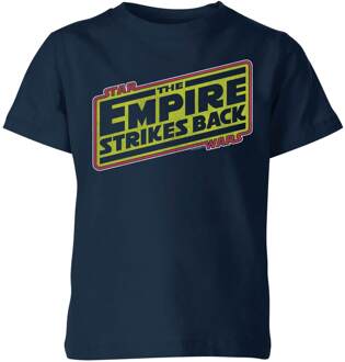 Star Wars Empire Strikes Back Logo Kids' T-Shirt - Navy - 134/140 (9-10 jaar) Blauw