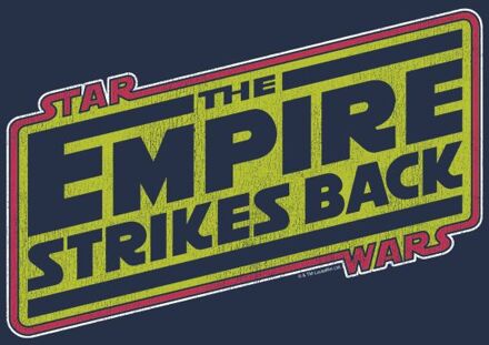 Star Wars Empire Strikes Back Logo Men's T-Shirt - Navy - L Blauw