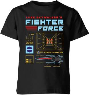 Star Wars Fighter Force kinder t-shirt - Zwart - 122/128 (7-8 jaar) - M