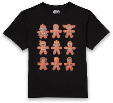 Star Wars Gingerbread Karakters Kerst T-Shirt- Zwart - L