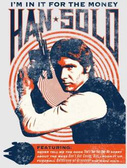 Star Wars Han Solo Retro Poster Women's T-Shirt - Grey - L Grijs