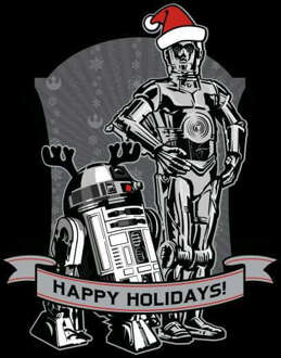 Star Wars Happy Holidays Droids Christmas Hoodie - Black - S - Zwart