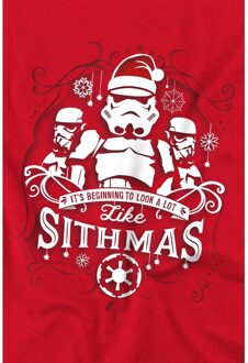 Star Wars Heren Beginning To Look A Lot Like Sithmus Kerst T-Shirt (Rood)