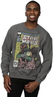 Star Wars Heren Boba Fett Comic Sweatshirt (Houtskool)