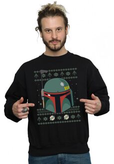 Star Wars Heren Boba Fett Kerst Sweatshirt (Zwart) - 3XL
