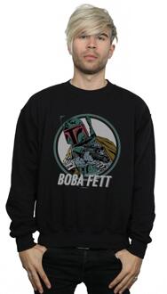 Star Wars Heren Boba Fett Retro Cirkel Sweatshirt (Zwart) - maat L