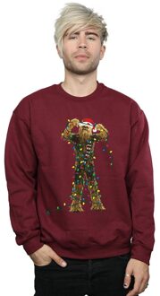 Star Wars Heren Chewbacca Kerstverlichting Sweatshirt (Bourgondië) - maat M Bourgogne