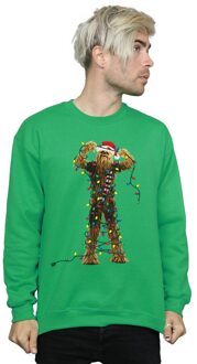 Star Wars Heren Chewbacca Kerstverlichting Sweatshirt (Iers Groen) - L