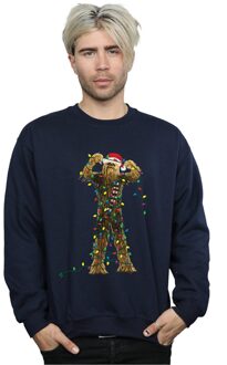 Star Wars Heren Chewbacca Kerstverlichting Sweatshirt (Marineblauw) Navy - L