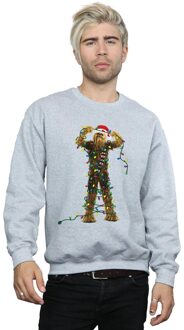 Star Wars Heren Chewbacca Kerstverlichting Sweatshirt (Sportgrijs) Lichtgrijs - 2XL