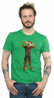 Star Wars Heren Chewbacca Kerstverlichting T-Shirt (Iers Groen) - maat L