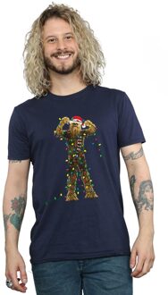 Star Wars Heren Chewbacca Kerstverlichting T-Shirt (Marineblauw) - maat 3XL Navy
