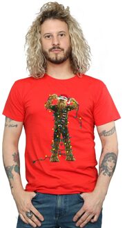 Star Wars Heren Chewbacca Kerstverlichting T-Shirt (Rood) - maat