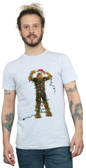 Star Wars Heren Chewbacca Kerstverlichting T-Shirt (Sportgrijs) Lichtgrijs - M