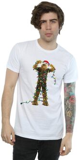 Star Wars Heren Chewbacca Kerstverlichting T-Shirt (Wit) - M