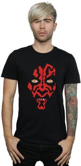 Star Wars Heren Darth Maul Gezicht T-Shirt (Zwart) - maat