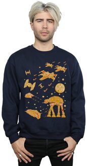 Star Wars Heren Gingerbread Battle Sweatshirt (Marineblauw) - maat S Navy