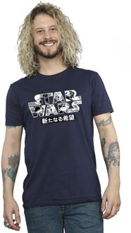Star Wars Heren Japans Logo T-shirt (Marineblauw) Navy - S