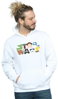 Star Wars Heren Karakter Logo Hoodie (Wit) - maat L