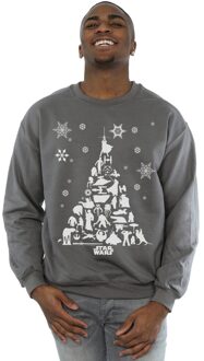 Star Wars Heren Kerstboom Sweatshirt (Houtskool) - M