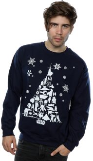Star Wars Heren Kerstboom Sweatshirt (Marineblauw) Navy - 3XL