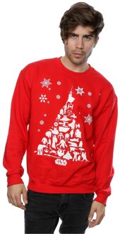Star Wars Heren Kerstboom Sweatshirt (Rood) - maat M