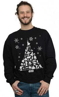 Star Wars Heren Kerstboom Sweatshirt (Zwart) - M