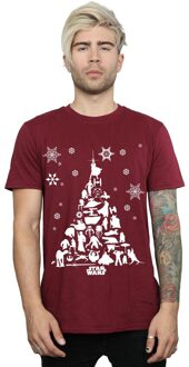 Star Wars Heren Kerstboom T-Shirt (Bourgondië) Bourgogne - M