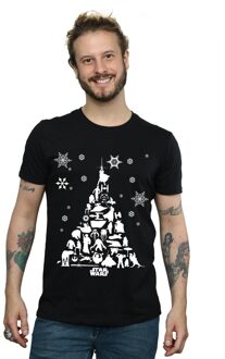 Star Wars Heren Kerstboom T-Shirt (Zwart) - 3XL