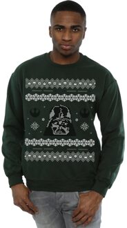 Star Wars Heren Kerstmis Darth Vader Fair Isle Sweatshirt (Bosgroen) - maat 2XL