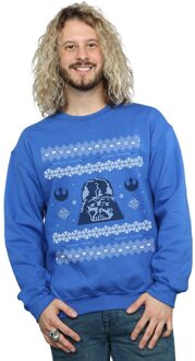 Star Wars Heren Kerstmis Darth Vader Fair Isle Sweatshirt (Koningsblauw) - 2XL