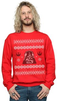 Star Wars Heren Kerstmis Darth Vader Fair Isle Sweatshirt (Rood) - 4XL