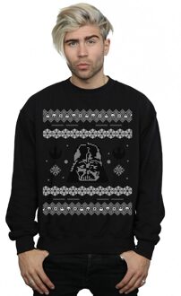 Star Wars Heren Kerstmis Darth Vader Fair Isle Sweatshirt (Zwart) - maat M