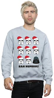 Star Wars Heren Kerstmis Humbug Sweatshirt (Sportgrijs) - maat 2XL Lichtgrijs
