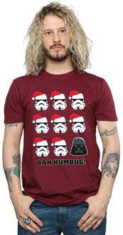 Star Wars Heren Kerstmis Humbug T-Shirt (Bourgondië) - maat S Bourgogne