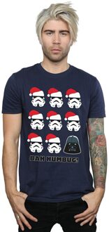 Star Wars Heren Kerstmis Humbug T-Shirt (Marineblauw) - maat L Navy