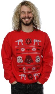 Star Wars Heren Kerstmis Imperial Fair Isle Sweatshirt (Rood) - XL