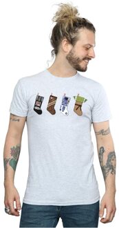 Star Wars Heren Kerstmis Kousen T-Shirt (Sportgrijs) Lichtgrijs - 2XL