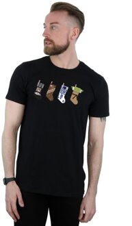 Star Wars Heren Kerstmis Kousen T-Shirt (Zwart) - 3XL
